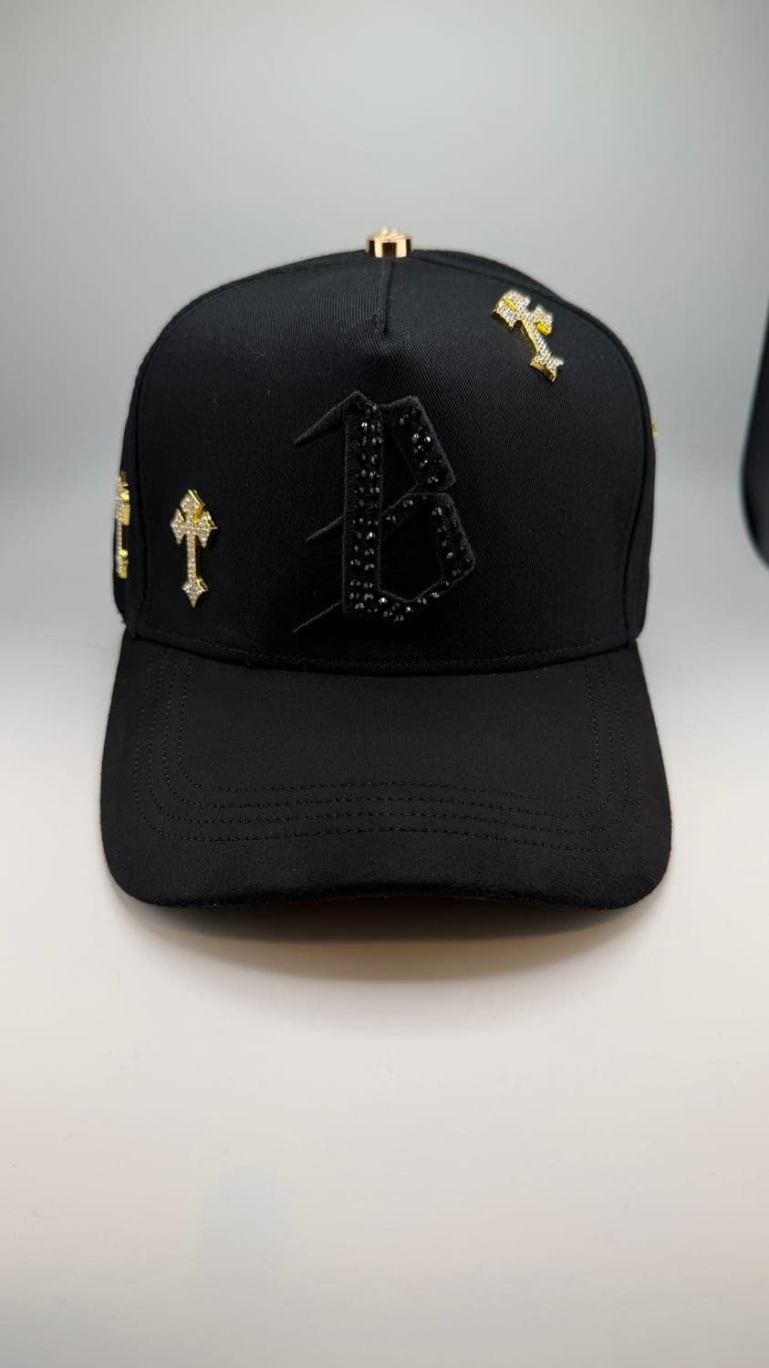 Gorra B cruces oro negra